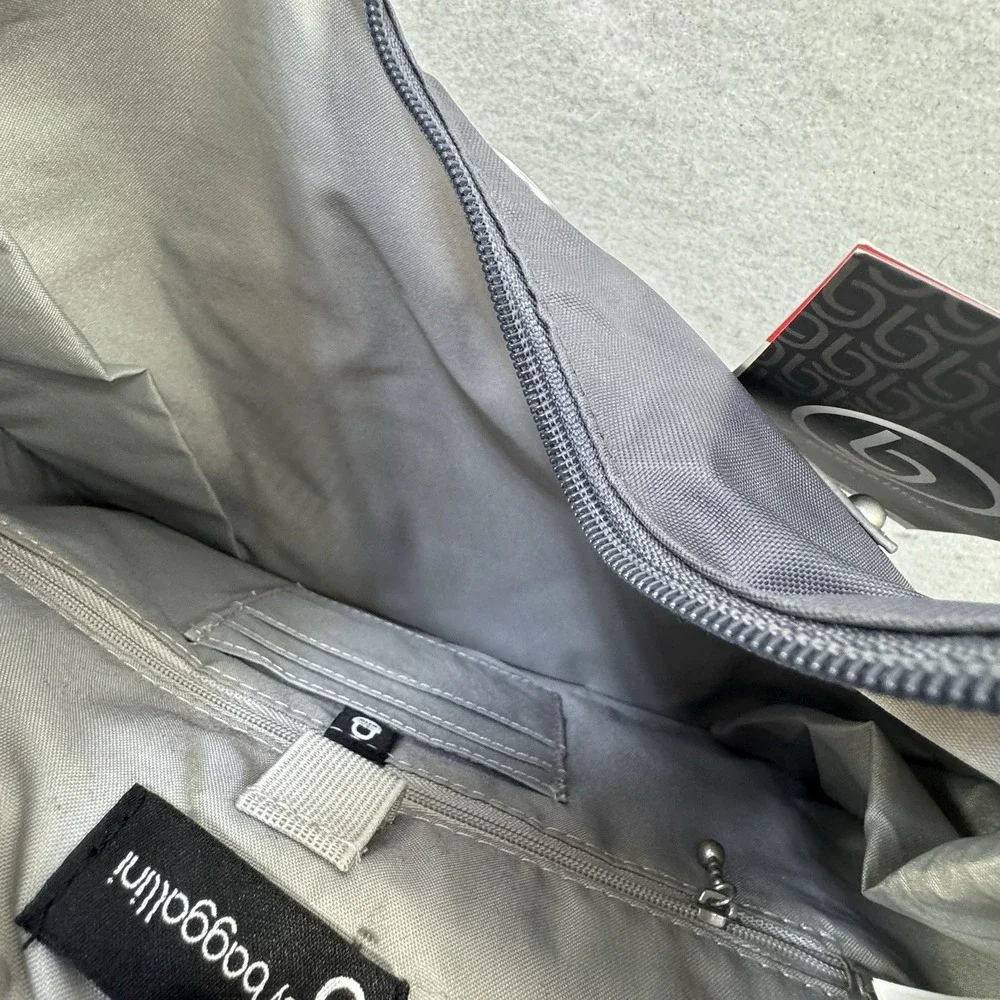 NEW Baggallini Phoenix Hobo Purse RFID Protected Grey Bag Adjustable Zip Pocket‎